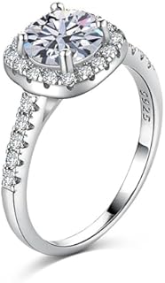 Women's 1.5CT Cushion Cut Sterling Silver Halo Engagement Ring with Cubic Zirconia - Elegant Anniversary Jewelry Gift