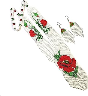 Native American Beaded Necklace– Ukrainian beaded Necklace Native Handmade Seed Bead Necklace, Tribal ethnic beaded necklace