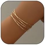 Minimalist Gold Alloy Steel Arm Cuff for Women with Adjustable Fit and Layered Bangle Design