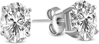 Gift For Mothers Day IGI Certified 1 Carat - 12 Carat Oval Shape Solitaire Lab Diamond Stud Earrings 3 Prong | F-G Color, VS1-VS2 Clarity | 14K Gold | Friendly Diamonds Earrings