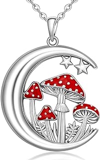 Fenthring Horse Cardinal Necklace Christmas Tree Cardinal Mushroom Red Cardinal Necklaces for Women Snowflake Sterling Silver Tree of Life Jewelry Gift