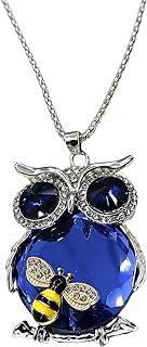 Crystals Maple Leaf and Flower Tassel Pendant Necklace with Adjustable Rolo Chain & Zircon Gem, Bohemian Style by TULIP LY