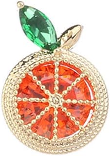 Chic Orange Enamel Brooch: Fun and Dazzling Fruit Design Pin with Rhinestones and Butterfly Clasp, Perfect for Outfit Embellishment and DIY Accessories
