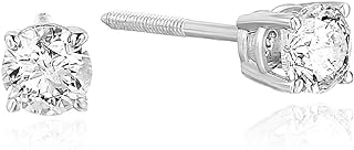 Vir Jewels 1/2 to 2 cttw Diamond Stud Earrings 14K White Gold Round Screw Backs