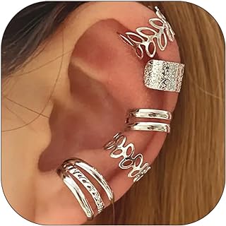 Ear Cuff Earrings for Women Ear Cuffs Non Piercing Gold Clip On Earrings Cartilage Rhinestone Earrings Adjustable Pearl Chian Earrings Jewelry Gifts for Girls