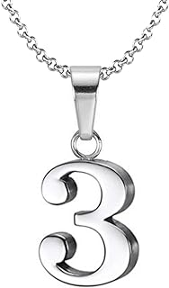 925 Sterling Silver Number 0-9 Charms Pendant Necklace with Chain
