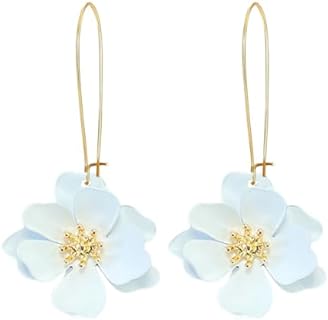 Flower Earrings for Women Big Flower Earrings Spring Earrings Floral Drop Earrings Boho Raffia Statement Earrings Summer Jewelry Gift for Girls