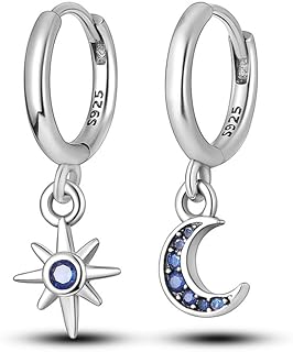 925 Sterling Silver Earrings Dangle Drop Earrings for women, Cubic Zirconia Hoop Earrings Dangle Huggie Earrings Hypoallergenic Silver Drop Earrings