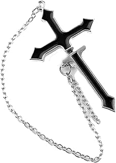 Cross Earrings for Women Gothic Stud Earrings Black Long Chain Cross Sword Earrings Punk Earrings Halloween Christmas Jewelry Gift for Women Girls