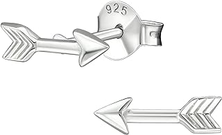KIWI DAISY Arrow .925 Sterling Silver Very Tiny Stud Earrings (Hypoallergenic)