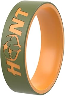 Unisex Hunting Silicone Wedding Rings from ThunderFit, Size 9.5-10, Ideal for Active Lifestyle - No Gemstone Design