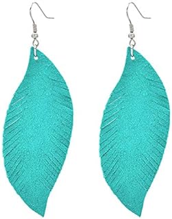 Genuine Leather Feather Earrings DIY Jewelry Leaf Drop Dangle Lightweight Earrings Design