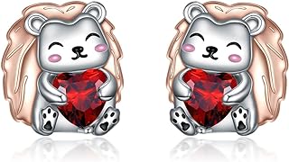 POPLYKE Dinosaur/Frog/Fox/Ladybug/Lion Earrings Sterling Silver Cute Animals Stud Earrings Jewelry Gifts for Women Girls