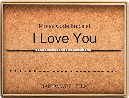 Lcherry Personalized Morse Code Stainless Steel Bead Bracelet on Cord Chain for Women, Adjustable String Design, Inspirational Gift for Ladies