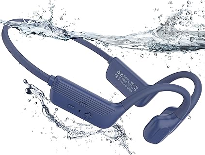 MONODEAL Casque Natation Conduction Osseuse avec Bluetooth 5.4 et Design Étanche IP68, MP3 32GB, Idéal pour les Sportifs et Passionnés de Piscine