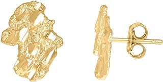 10k Yellow Gold Unisex Nugget Stud Earrings Jewelry Gifts for Women