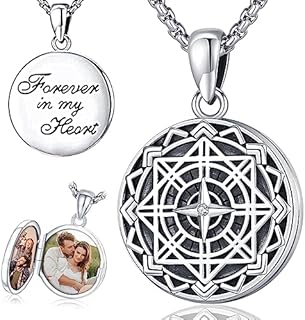 Odinstone Viking Compass Necklace 925 Sterling Silver Compass Locket Urn Necklace Cremation Jewelry Graduation Gift for Men Women