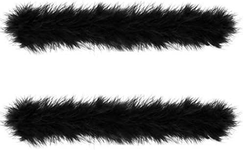 Jutom 2 Pairs Women Feather Wrist Cuffs Furry Slap Bracelets Snap Fluffy Bangle Feather Cuffs Slap Wristbands for Party Decoration