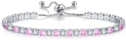 Harlorki Titanium Steel Charm Tennis Bracelet with Toggle Clasp and Link Chain Design - Versatile Crystal Encrusted Jewelry