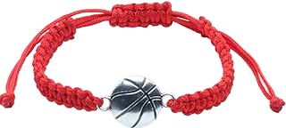 Basketball Lover Charm Bracelet with Braided Chain and Buckle Clasp - Acocony Adjustable, Multicolor, Pack of 1
