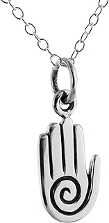 Sterling Silver Spiral Pendant Necklace with Cable Chain, Spring Ring Clasp, Ideal for Men and Women - Religious Symbol Design