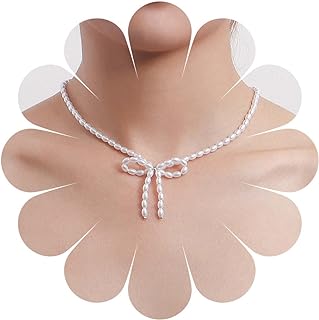 Vintage Zinc Alloy Pearl Bow Choker Necklace with Chic Ball Chain - Timeless Hollow Bow Design Jewelry for Women and Girls