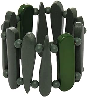 Coiris Wooden Bracelet Shaped Teardrop Bangle Strand Bracelet for Women Men