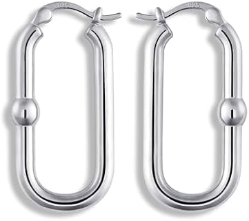 14K Gold Plated Chunky Brass Hoop Earrings with Sterling Silver Post for Women, Versatile Lightweight U Hoop Design, Hypoallergenic French Wire Back Finding, No Gemstone, Ideal Jewelry Gift