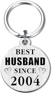 Durable Stainless Steel 20th Wedding Anniversary TANWIH Keychain Gift, Heartfelt Engraved Message Design, China Import