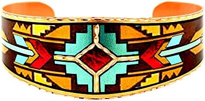 Native American Copper Bracelets Cuff Showcase Copper Cuff with Tribal Patterns Native American Jewelry in Zuni/Aztec/Navajo/Angel/Peace/Tree/SW Motifs/Art Deco/Roadrunner Designs
