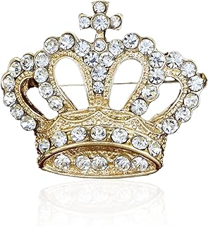 GBAHFY Crystal Rhinestone Princess Queen Crown Brooch Pin Crown Brooches for Women Girls Crown Tiara for Wedding Party Banquet Birthday