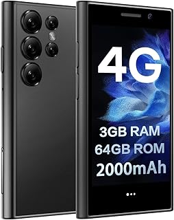 ZOKOE XS23Pro Mini Smartphone 4G mit 3GB RAM und 64GB ROM, 3-Zoll HD Display und Face Unlock, ideal für Kinder und Studenten, perfektes Backup Handy in Schwarz