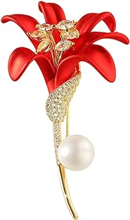 Safety Pin Clasp Floral Designer Brooch - Gold Plated Copper, No Gemstone, for Women - Classic/Elegant Design