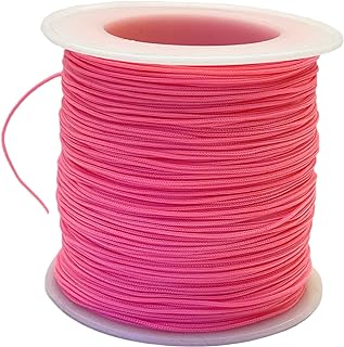 110yard 0.5mm Nylon Trim Cord Rainbow Bracelet Beading String Silk Cord for Beading Jewelry Making Chinese Knotting Kumihimo Christmas Tree RoseRed15