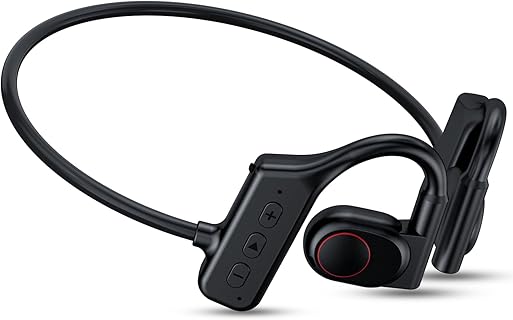 ASKUBSKU Kabelloses Büro-Headset mit ENC Mikrofon und Bluetooth 5.3, Schwarz, Ohraufliegendes Design, IPX5 Schweißfest, ideal für Büro und Outdoor Aktivitäten