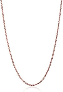 B. BRILLIANT Sterling Silver, Yellow Gold or Rose Gold Flashed .925 Silver 1mm Thin Cable Rolo Chain Necklace for Women Girls Men, 14-36 Inches