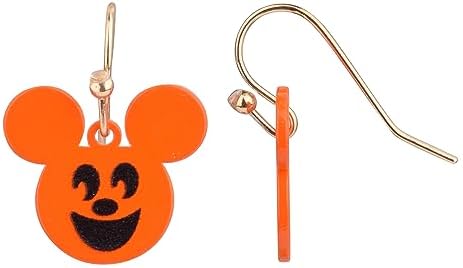 Disney Earrings - Authentic Disney Halloween Earrings for Women - Mickey Mouse Inspired Pumpkin Design - Perfect for Halloween Events or Parties (0.5" drop length)