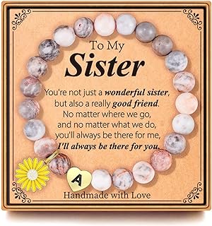 Valentine's Sunflower Bead Bracelet with Lobster Claw Clasp and Natural Frosted Pink Zebra Stones for Girls, Women - Stainless Steel Box Chain