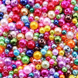 2270pcs Satin Luste Beads Plastic Pearl Beads Pearls Colored Beads with Holes for Assortment Beading DIY Craft Necklaces Bracelets Jewelry Making 3size (5,6,8MM)