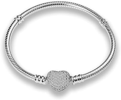 KUNSIR Snake Bracelet for Charms Silver Jewelry Snake Chain Bracelet Fit Any Charm Gift for Women Girl