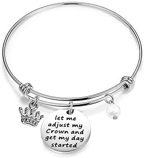 WUSUANED Crown Charm Bracelet: Stainless Steel, Inspired and Perfect for Daily Motivation