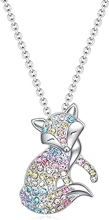 Rainbow Rhinestone Animal Pendant Necklace in Zinc for Women and Girls -with Lobster Clasp for Easy Wear - Perfect Gift for Birthdays, Valentine's Day and Back to School