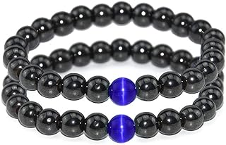 Lobster Claw Clasp Weight Loss Anklet Featuring Bead Chain, Cubic Zirconia Gem for Women with Obsidian and Opal Design