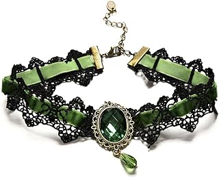 Retro Handmade Choker Necklace for Women Gothic Black Lace Necklace for Halloween Punk Costume Party Royal Court Vampire Choker