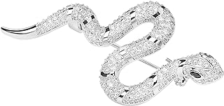 Crystal Snake Brooch Pin Vintage Suit Accessory Metal Serpent Animal Lapel Pin Banquet Badge Pins Backpack Bag Pin Hat Pins