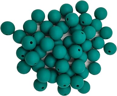 Emerald 12mm Silicone Round Loose Pearl Beads, High Quality DIY Women's Beaded Jewelry Necklace Kit - Pack of 50