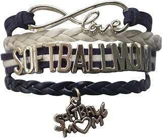 Sportybella - Softball Mom Bracelet- Softball Love Infinity Jewelry - Gift For Softball Player Moms