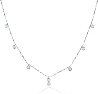 Barzel 18K White Gold & 18K Rose Gold with Created Fire Opal Necklaces In 18 Inches with 2 Inches Extension