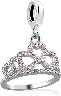 Princess Crown Charm Pendant Bead - Copper-made for Women's Bracelets - Unique Elegant Design