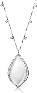 Magnifier Pendant Necklace Rhodium Plated Gift For Mom. Leave Your Reading Glasses at Home